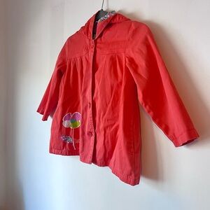 Girls' Tuc Tuc Cotton Hooded Orange Flower Coat with Fun liner Cotton Coat 3T